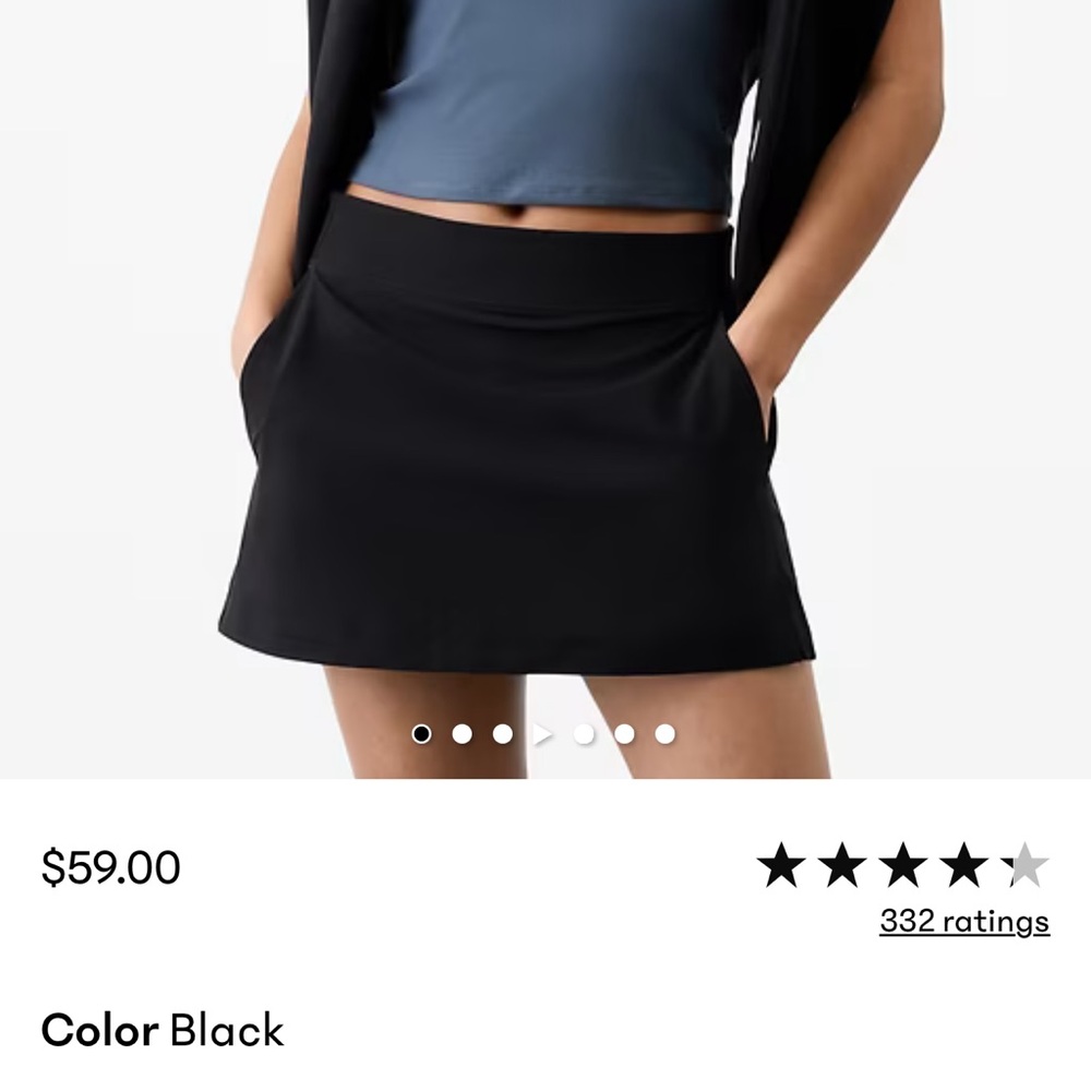 Athleta Women’s Black Brooklyn Performance Skort
